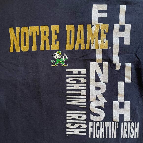 Vintage Starter University of Notre Dame Fightin Irish Logo Spellout T-shirt - Picture 2 of 7
